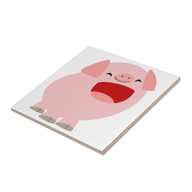 Cute Cartoon Singing Pig Tile (Side)