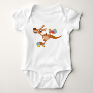 Cute Cartoon Skating Kangaroo Baby Apparel Baby Bodysuit