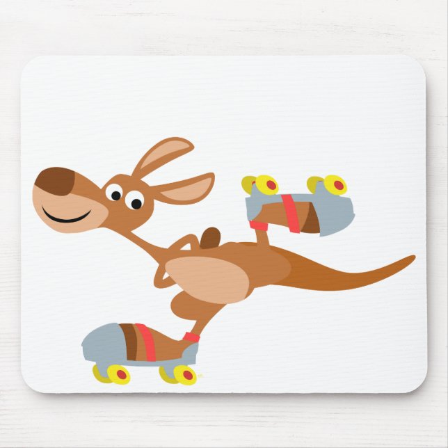Cute Cartoon Skating Kangaroo Mousepad (Front)