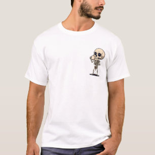 Cute Cartoon Skeleton Drinking Coffee T-Shirt