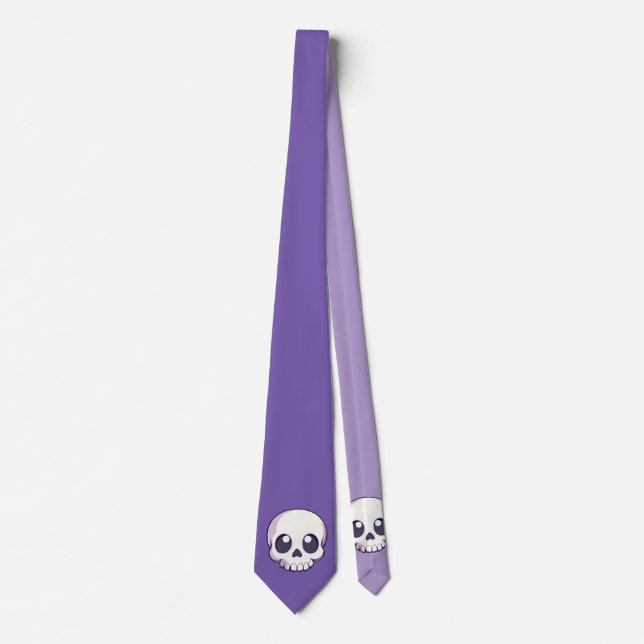 Cute Cartoon Skull Halloween Neck Tie (Front)