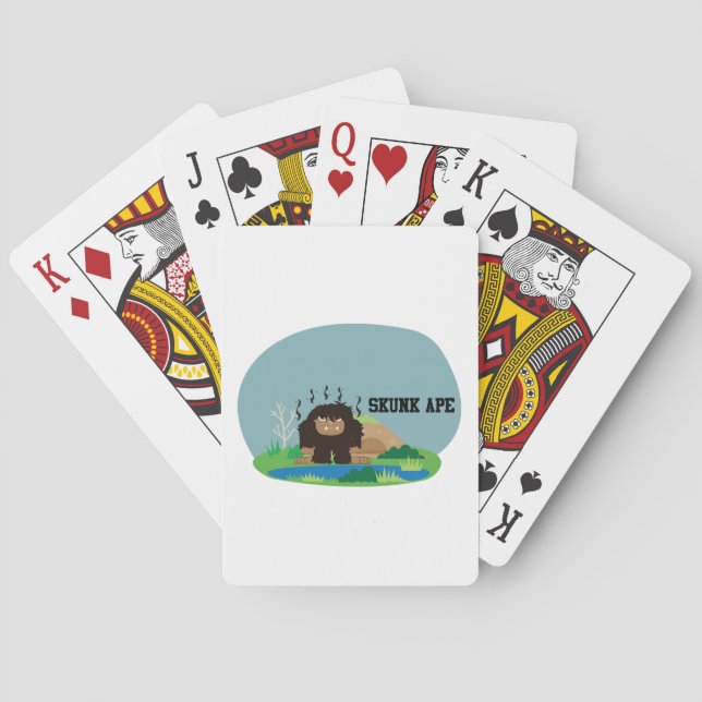 Cute Cartoon Skunk Ape Poker Cards (Back)