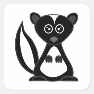 Cute Cartoon Skunk Square Square Sticker
