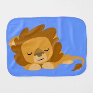 Cute Cartoon Sleeping Lion Burp Cloth