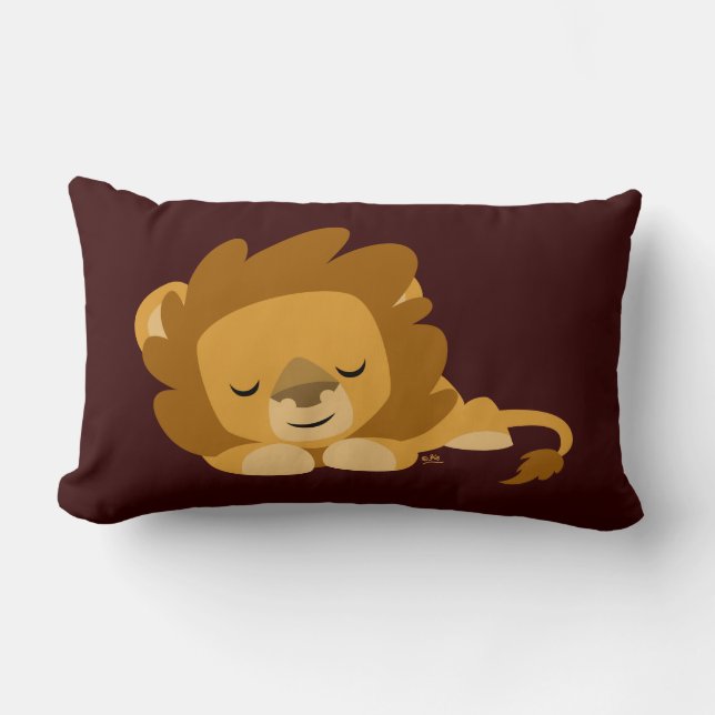 Cute Cartoon Sleeping Lion Pillow (Front)