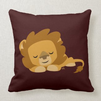Cute Cartoon Sleeping Lion Pillow