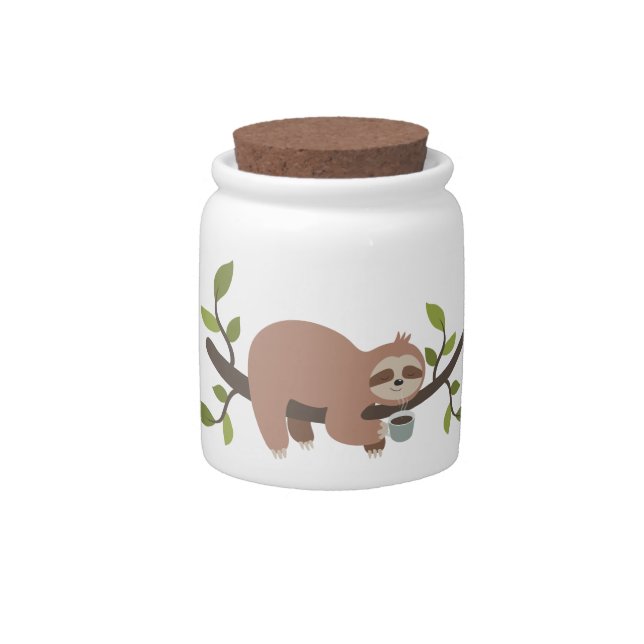 Cute Cartoon Sloth Candy Jar (Front)
