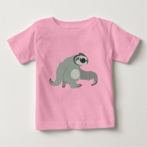 Cute Cartoon Sloth in a Hurry Baby T_Shirt