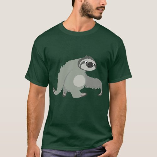 Cute Cartoon Sloth in a Hurry T_Shirt