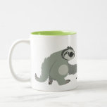 Cute Cartoon Sloth in a Hurry Two-Tone Coffee Mug