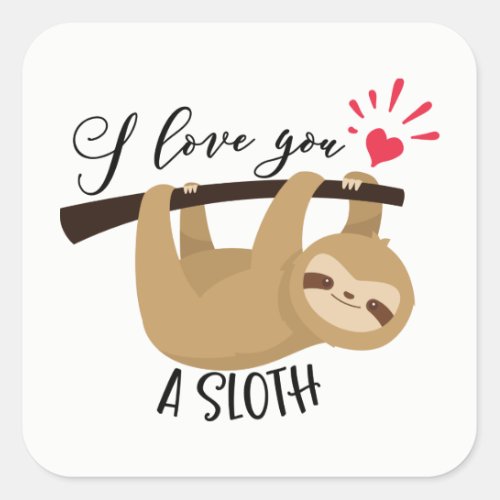 Cute Cartoon Sloth Love Classic Round Sticker