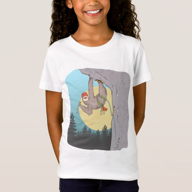 Cute cartoon sloth rock climbing T-Shirt (Front)