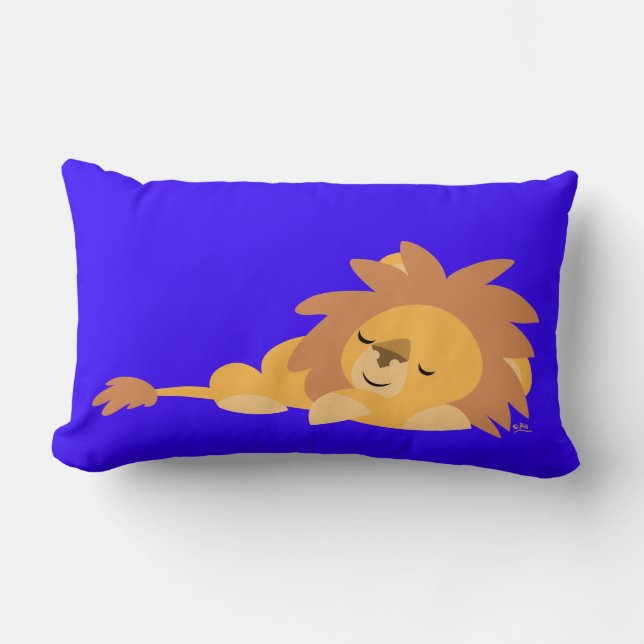 Cute Cartoon Slumbering Lion Pillow (Front)