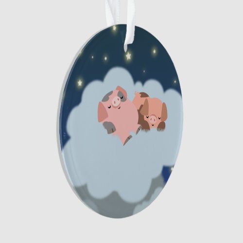 Cute Cartoon Slumbering Piglets Acrylic Ornament