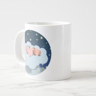 Cute Cartoon Slumbering Piglets Jumbo Mug