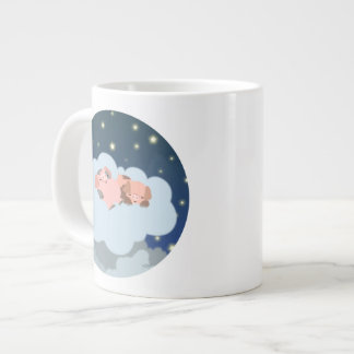 Cute Cartoon Slumbering Piglets Jumbo Mug