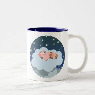 Cute Cartoon Slumbering Piglets Mug