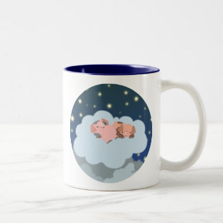 Cute Cartoon Slumbering Piglets Mug