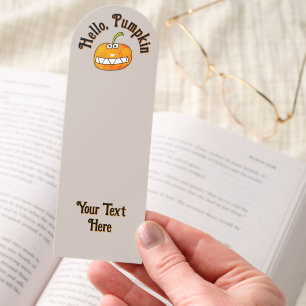 Cute Cartoon Smiling Hello Pumpkin Autumn Fall Bookmarks