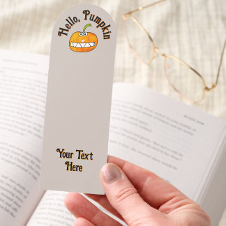 Cute Cartoon Smiling Hello Pumpkin Autumn Fall Bookmarks