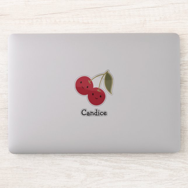 Cute Cartoon Smiling Kawaii Cherries Sticker (Computer)
