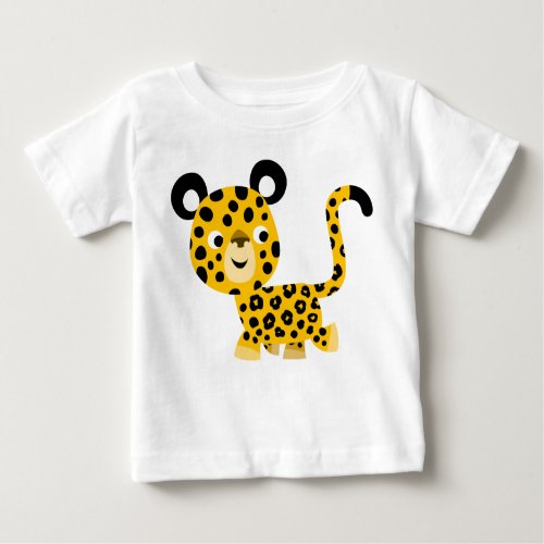 Cute Cartoon Smiling Leopard Baby T_Shirt