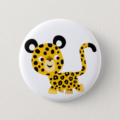 Cute Cartoon Smiling Leopard Button Badge