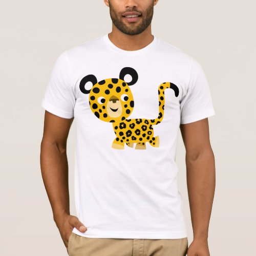 Cute Cartoon Smiling Leopard T_Shirt