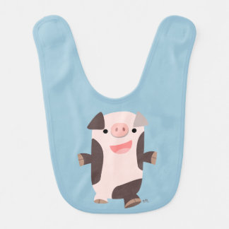 Cute Cartoon Smiling Pig Baby Bib