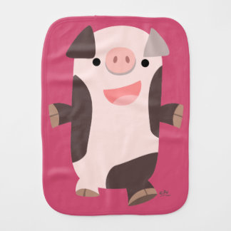 Cute Cartoon Smiling Pig Burp Cloth