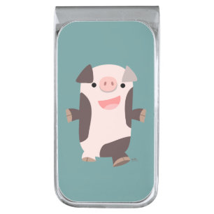 Cute Cartoon Smiling Pig Money Clip