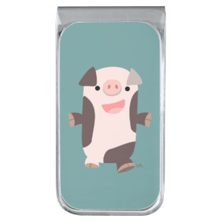 Cute Cartoon Smiling Pig Money Clip