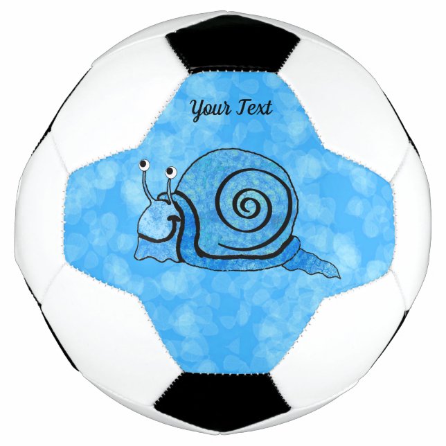 Cute Cartoon Snail Blue Tie Dye Pattern Shell Soccer Ball (Front)