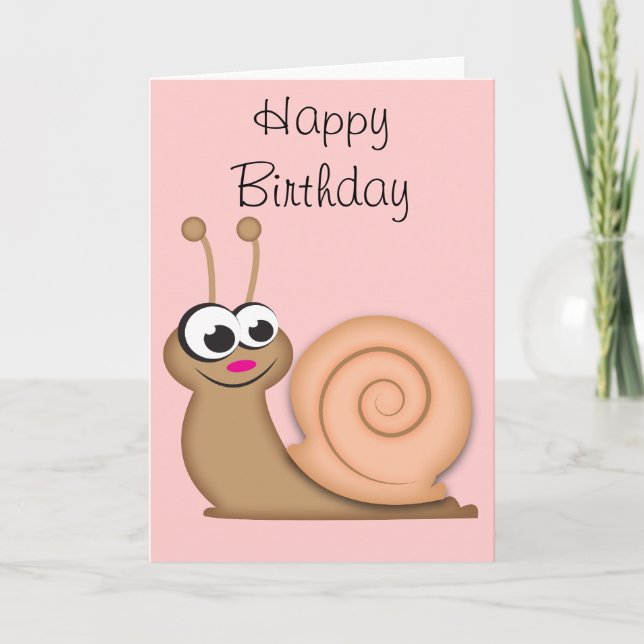 Cute Cartoon Snail Card (Front)
