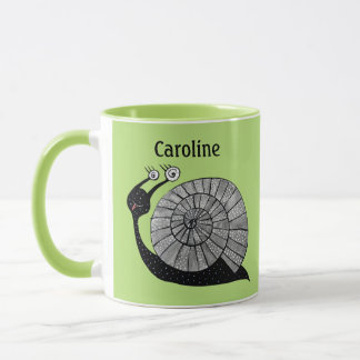 Cute Cartoon Snail Green Kids Mug
