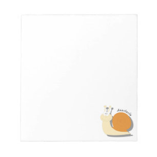 Cute Cartoon Snail Personalized Notepad – Custom