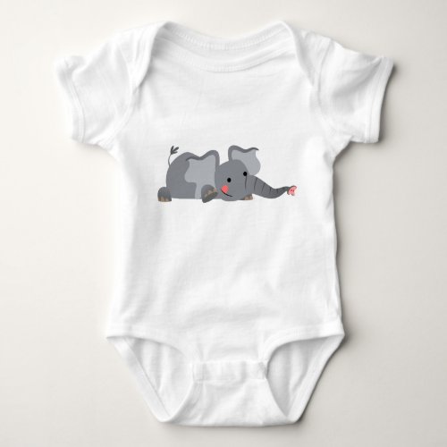 Cute Cartoon Sneaky Elephant Baby Baby Bodysuit