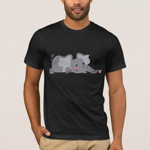 Cute Cartoon Sneaky Elephant T_Shirt