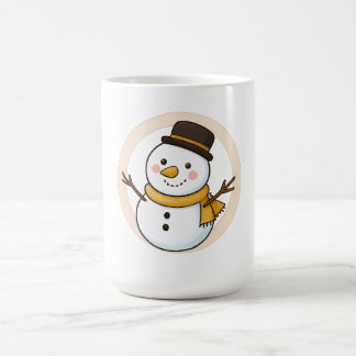 Cute cartoon snowman coffee mug