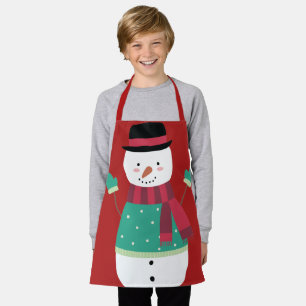 Cute Cartoon Snowman Festive Christmas  Apron