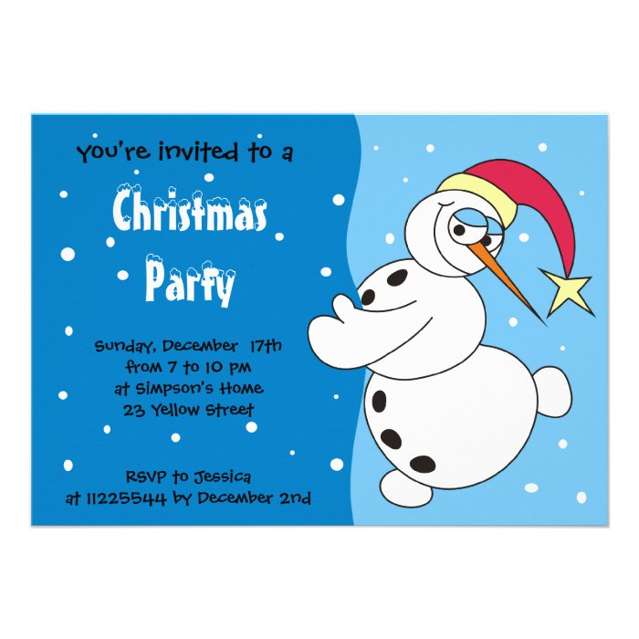 Cute Cartoon Snowman Invitations