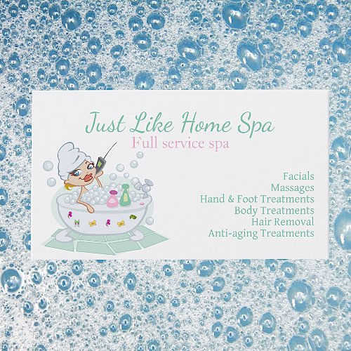 Cute Cartoon Spa Business Card