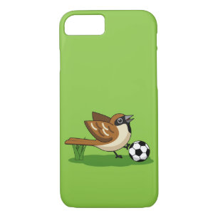 Cute Cartoon Sparrow Playing Soccer iPhone 8/7 Case