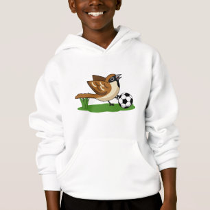 Cute Cartoon Sparrow Playing Soccer Hoodie