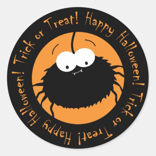 Cute Cartoon Spider Trick or Treat Stickers