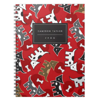 Cute Cartoon Spotted Doggies And Bones Pet Lover Notebook