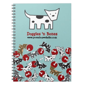 Cute Cartoon Spotted Doggies & Bones Pet Notebook
