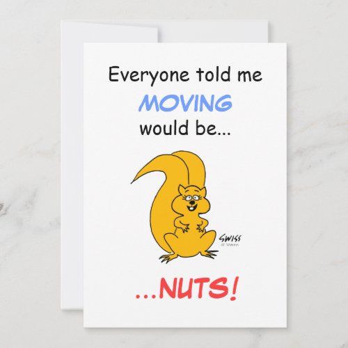 Cute Cartoon Squirrel Moving Announcement Cards