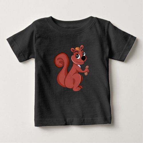 Cute cartoon squirrel with a peanut baby T_Shirt