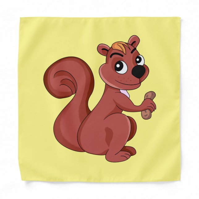 Cute cartoon squirrel with a peanut  bandana (Front)